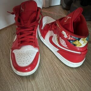 Jordan Red and White Sneakers